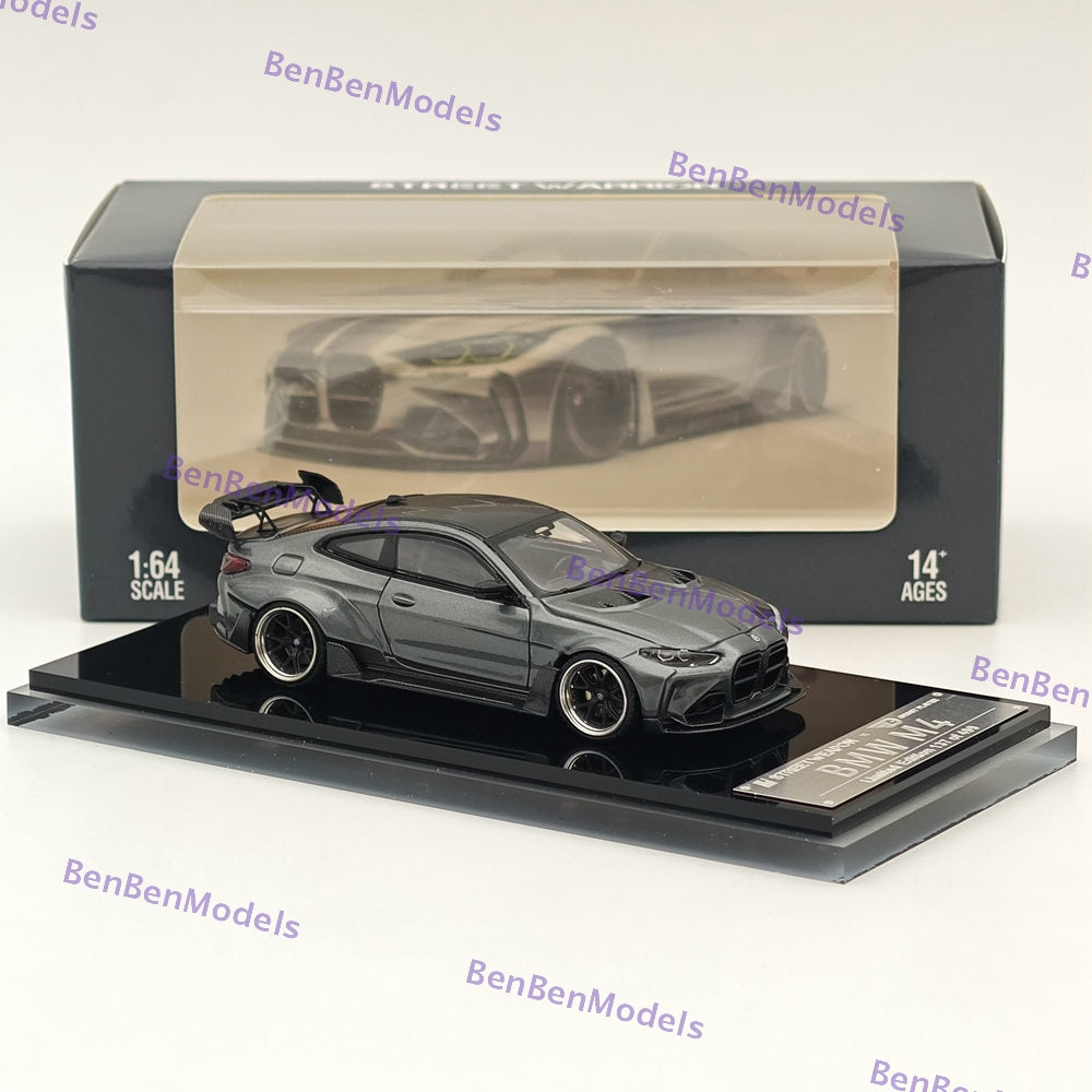 1:64 SW BMW G82 M4 ADRO BODY KIT Coupe Sports Model Diecast Metal Car Gray