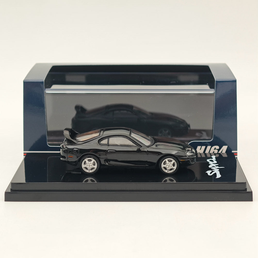 Hobby Japan 1/64 Toyota SUPRA RZ JZA80 avec pièces de spoiler actif Noir HJ642042BK Modèles moulés sous pression Collection de voitures