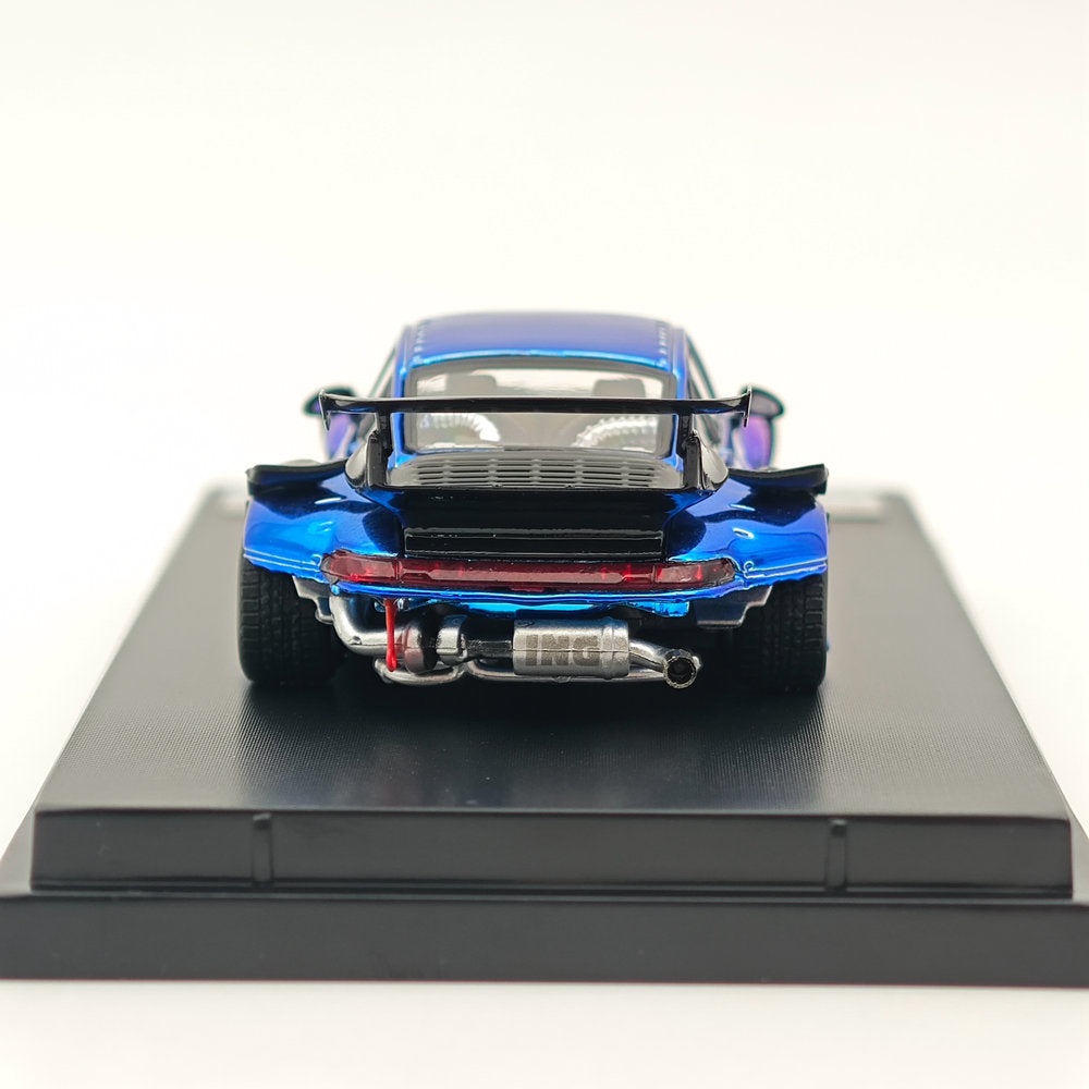 1:64 STREET WARRIOR Porsche 993 RWB Gradient Chrome Purple Diecast Models Car Limited Collection