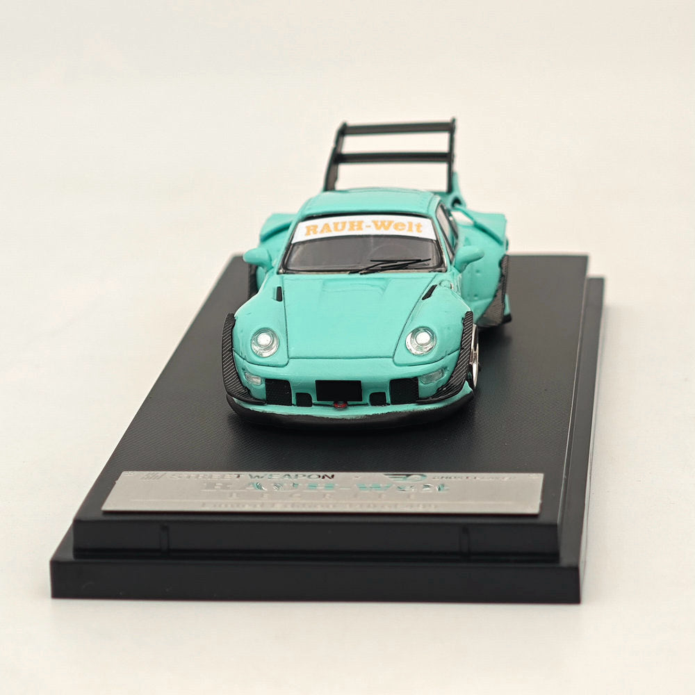1:64 SW Green Luminous RWB 993 Tomianki Racing Sports Classic Model Diecast