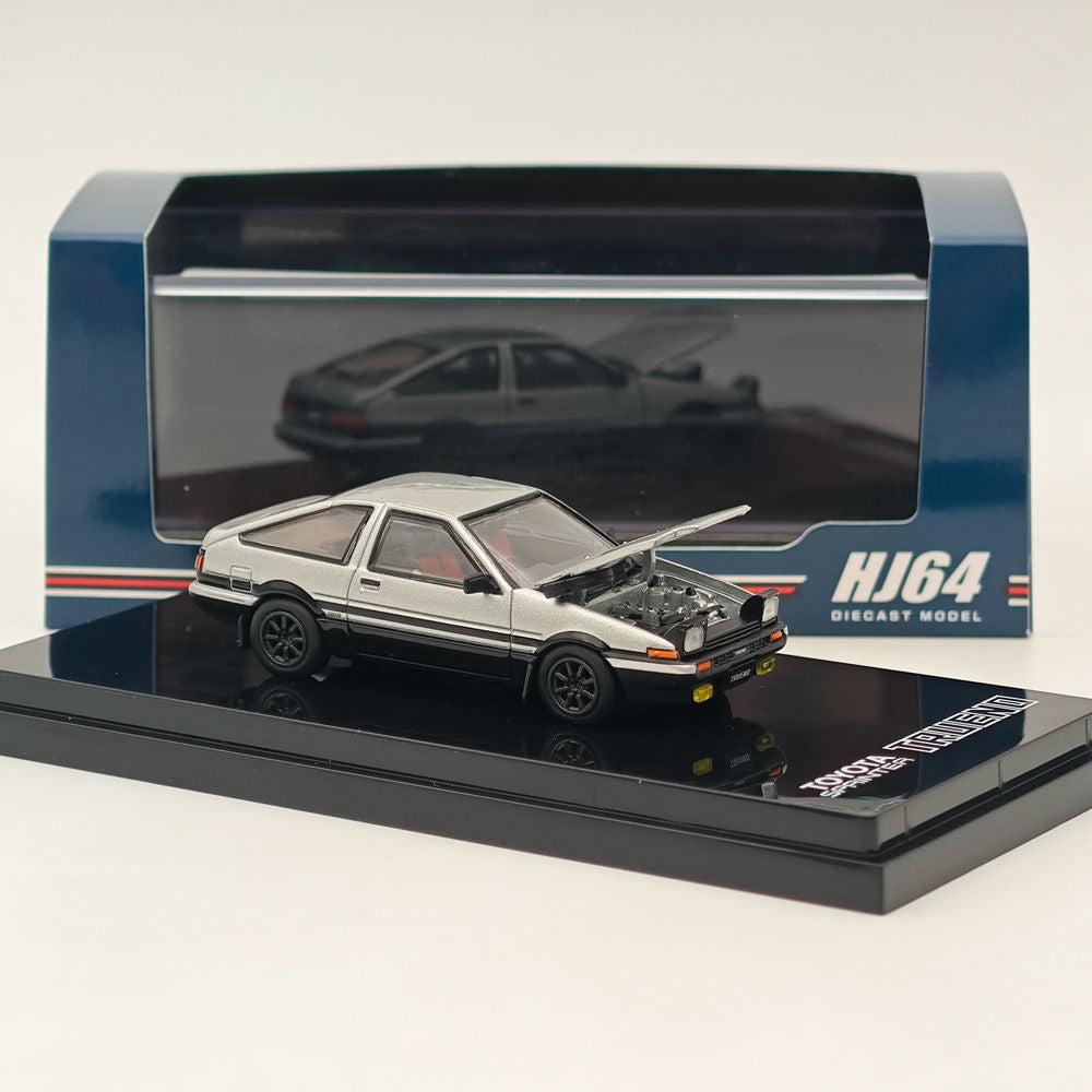 Hobby Japan 1/64 Toyota SPRINTER TRUENO GT APEX(AE86) JDM Style Silver HJ641052ASB Diecast Model Car