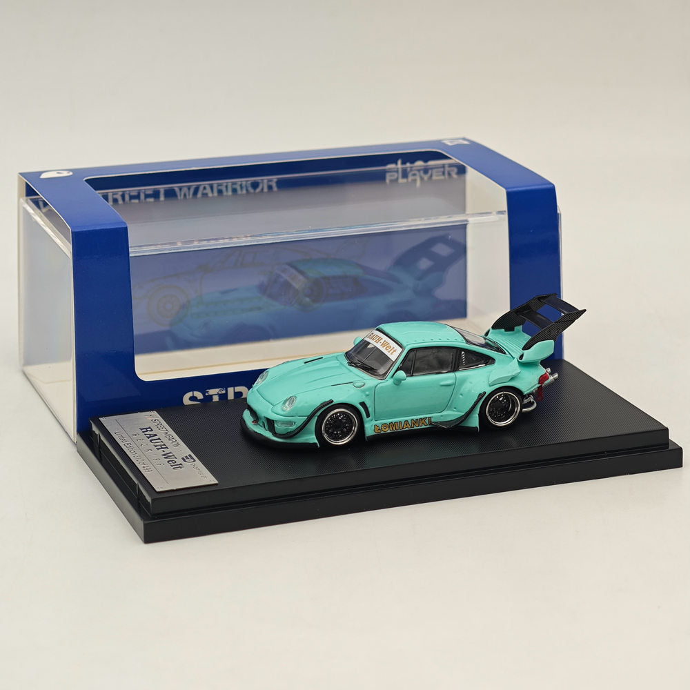 1:64 SW Green Luminous RWB 993 Tomianki Racing Sports Classic Model Diecast