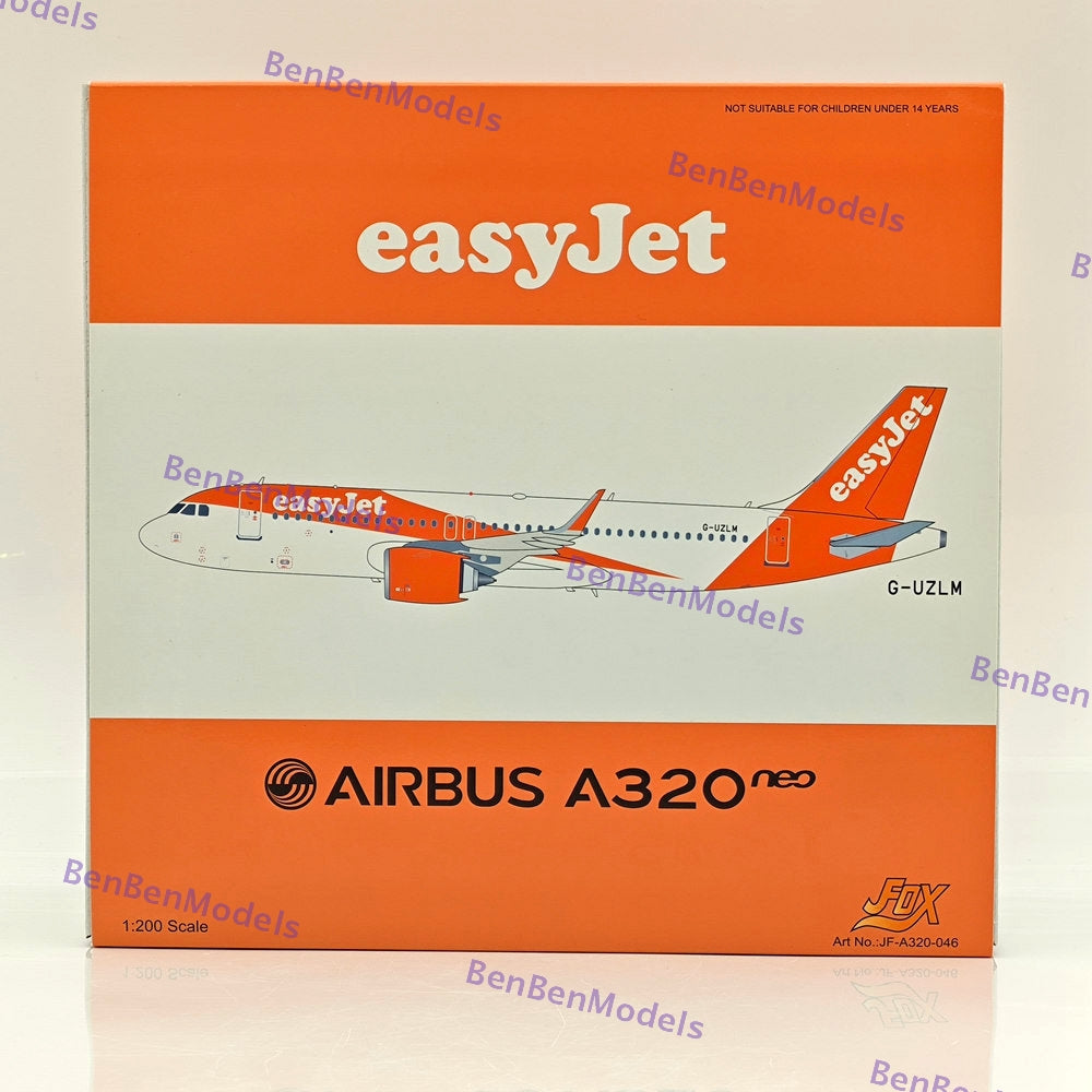 EasyJet Airbus A320neo G-UZLM -JFOX JF-A320-046 Diecast Model WITH STAND 1:200