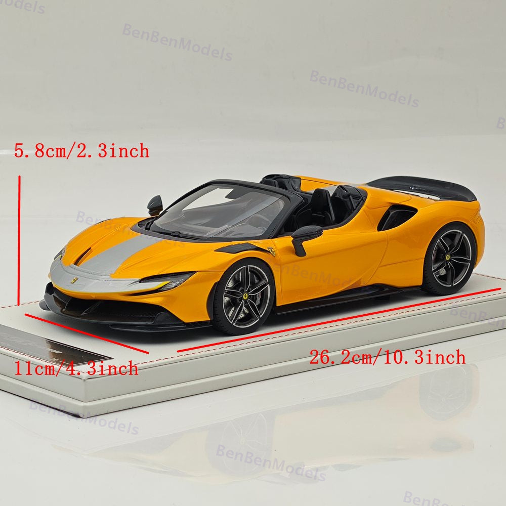 CE 1/18 Ferrari SF90 Spider Supercar Car Yellow Resin Model Limited Collection