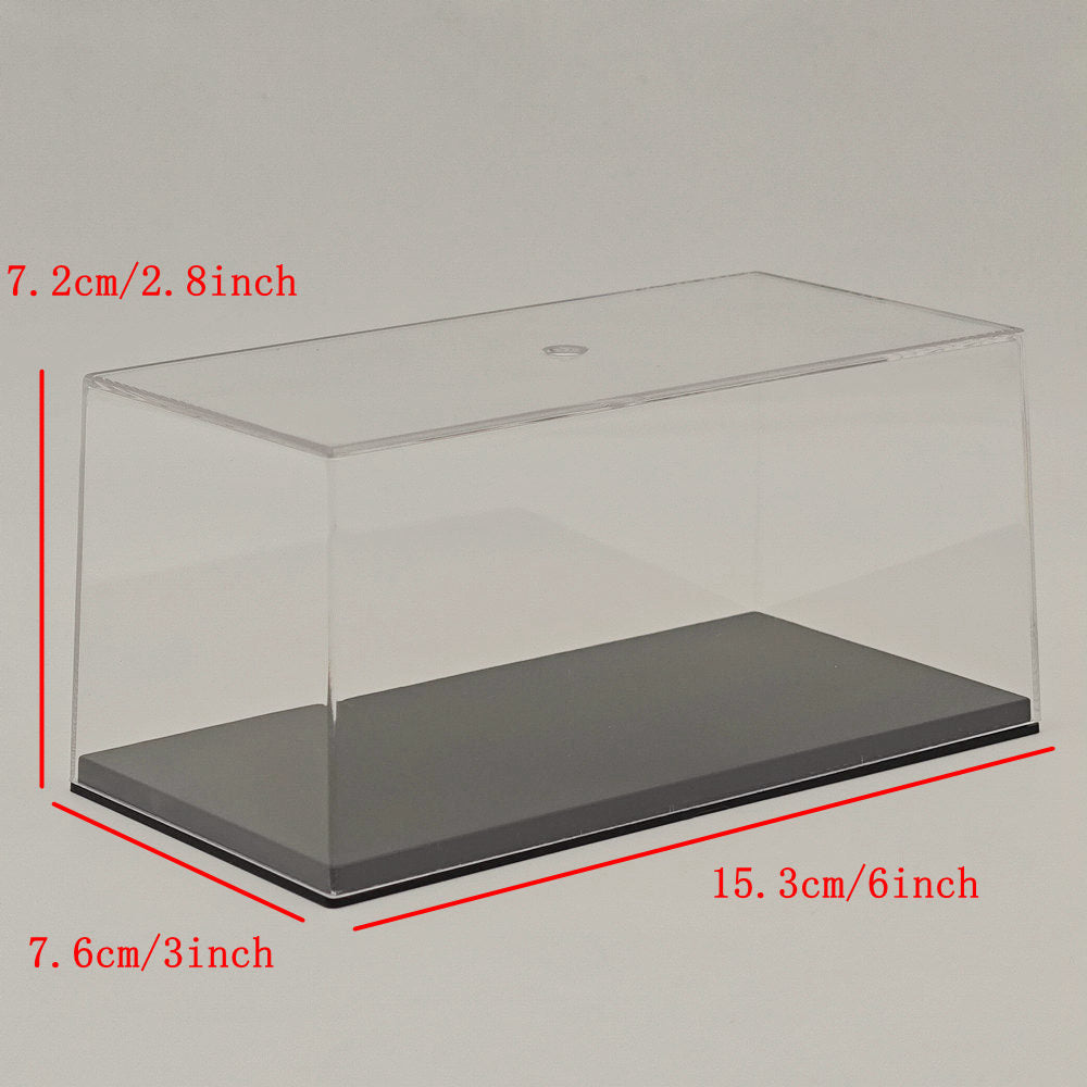 Boîtes en acrylique de 15,3 cm 6 pouces, présentoir de rangement transparent anti-poussière pour modèles de voitures et jouets à l'échelle 1:72, 1:43
