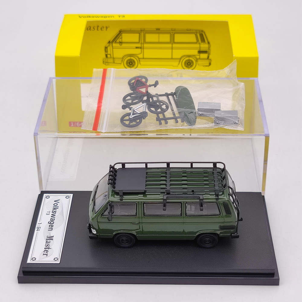 Master 1:64 Porsche B32 & VW T3 Multivan 1985 Van With Accessories Diecast Toys Car Models Miniature Hobby Exquisite Gifts
