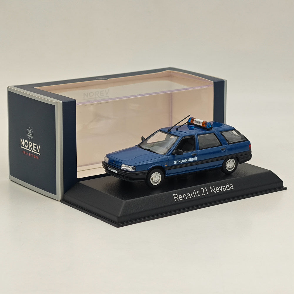 1/43 Norev Renault R21 Nevada 1994 Sw Station Wagon Gendarmerie moulé sous pression bleu