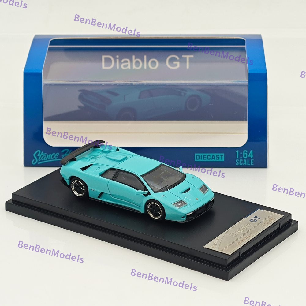 1:64 SH Blue Diablo GT 1998 Racing Sports Model Diecast Models Car Limited