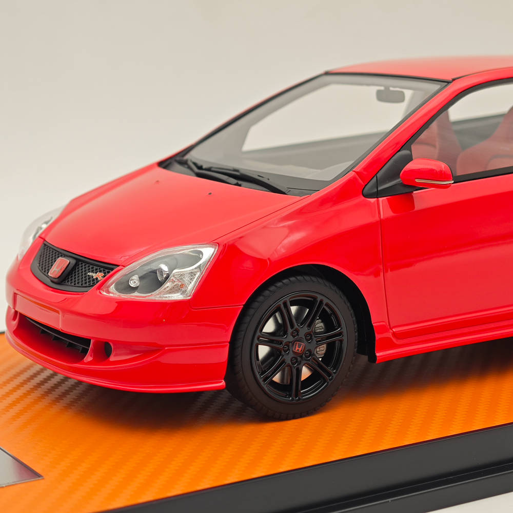 RAM Collectibles 1/18 Honda Civic Ep3 Type R Championship 2004 Rouge RM-0016 Modèle de voiture en résine Collection limitée