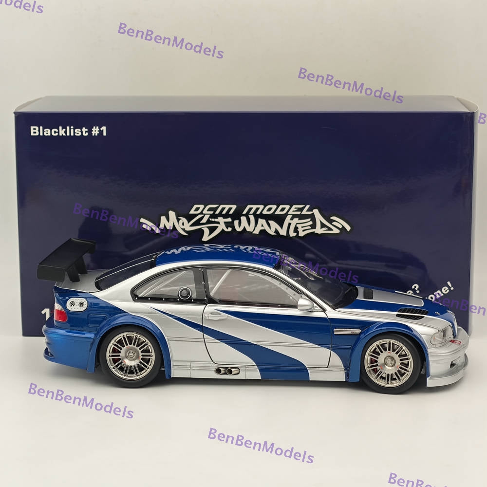 DCM 1/18 BMW M3 GTR E46 2001 Need For Speed Modèles de voitures en métal moulé sous pression Collection