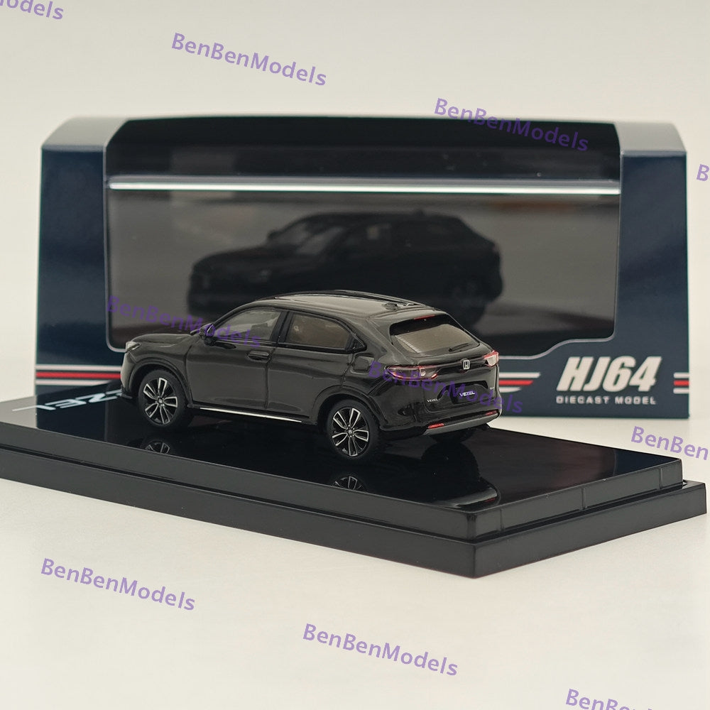 1/64 Hobby Japan VEZEL e:HEV Z Crystal Black Pearl Diecast Model Car HJ641071ABK