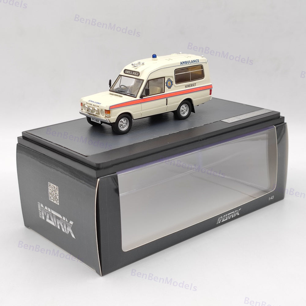 1/43 MATRIX-MODELS Herbert Lomas Range Rover Somerset Ambulance Service Beige