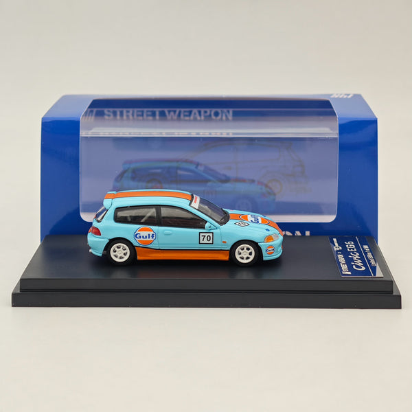 Street Weapon 1:64 Honda Civic EG6 Gulf #70 Diecast Models Car Toy Limited 500 Collection