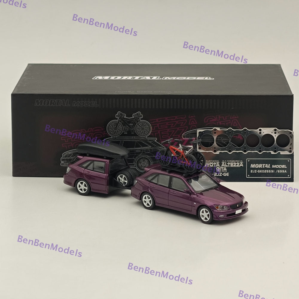 Mortal Masterpiece 2025 HEC Beijing Auto Model Expo Official 1:64 Diecast Toyota Altezza Gita Lexus IS200 Comes with trailer