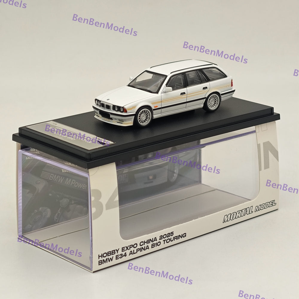 Mortal 1:64 BMW E34 M5 TOURING Wagon Openable Hood 2025 HEC Miniature Diecast Toys Car Models Collection Gifts White