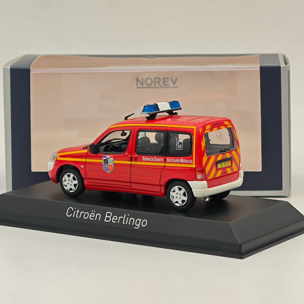 1/43 Norev Citroen Berlingo Pompiers-Secours Medical 2004 Diecast Model Car Red