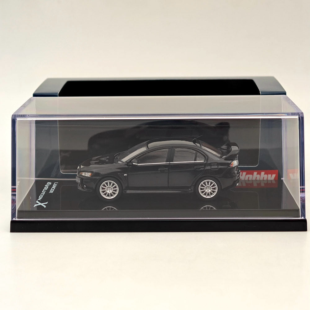 Hobby Japan 1/64 Mitsubishi Lancer Evolution X Phantom Black Pearl HJ641053ABK Modèle de voiture moulé sous pression Collection limitée