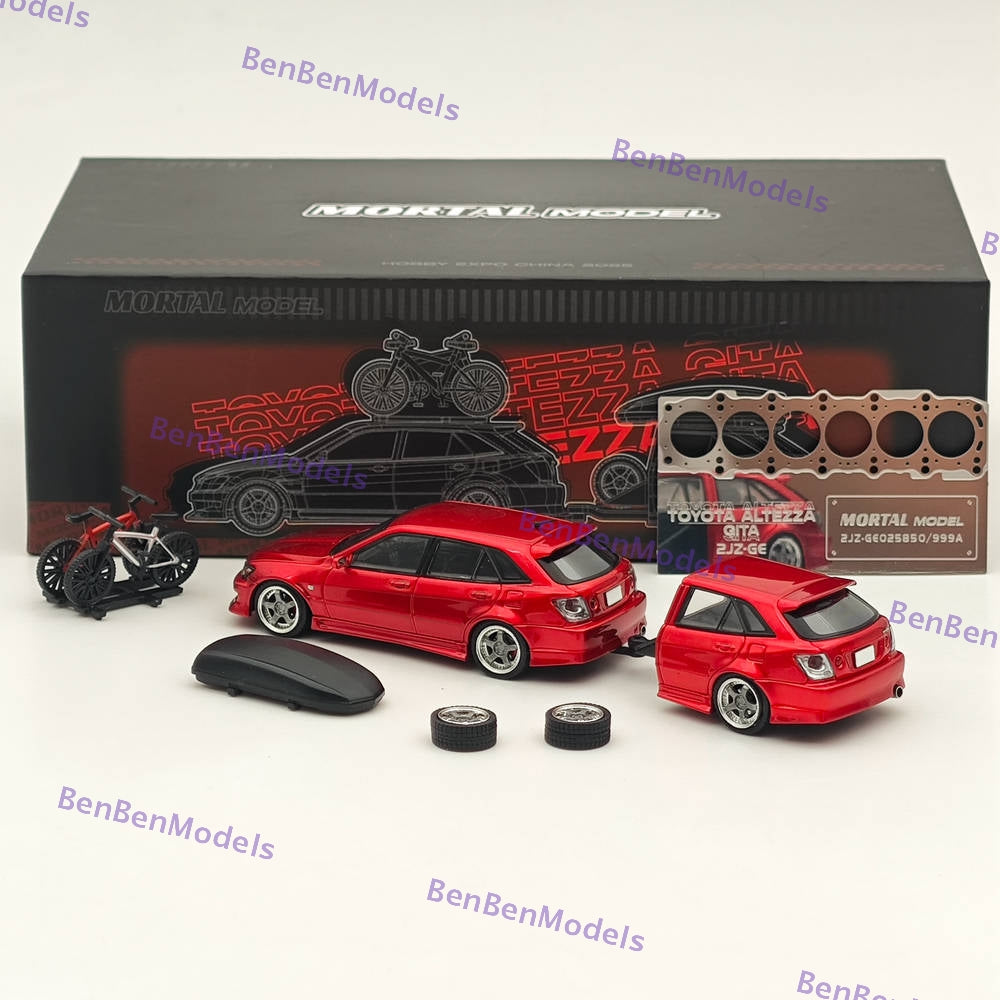 Mortal Masterpiece 2025 HEC Beijing Auto Model Expo Official 1:64 Diecast Toyota Altezza Gita Lexus IS200 Comes with trailer
