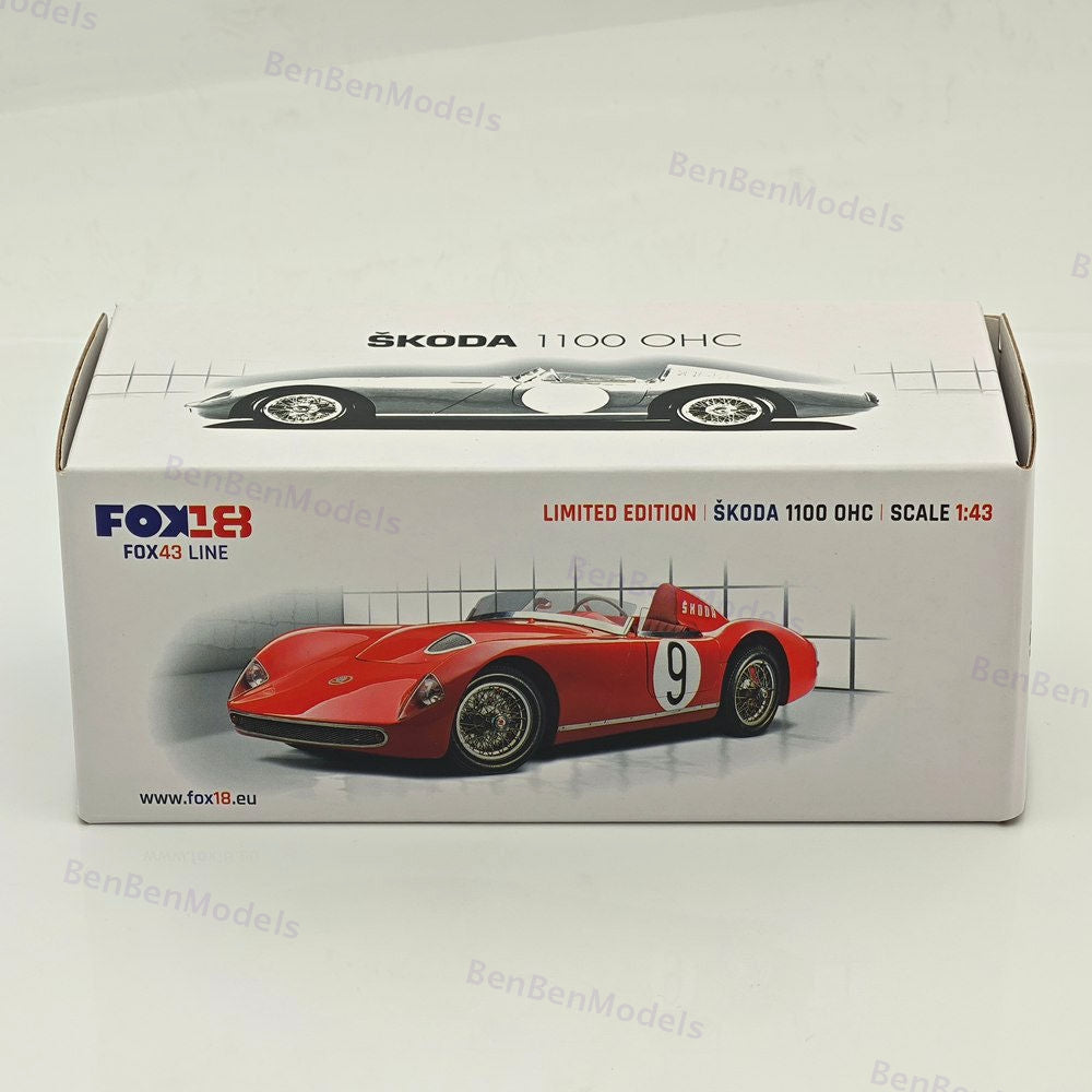 1:43 FOX18 Škoda 1100 OHC Winner #9 1958 Red Limited Edition Collection