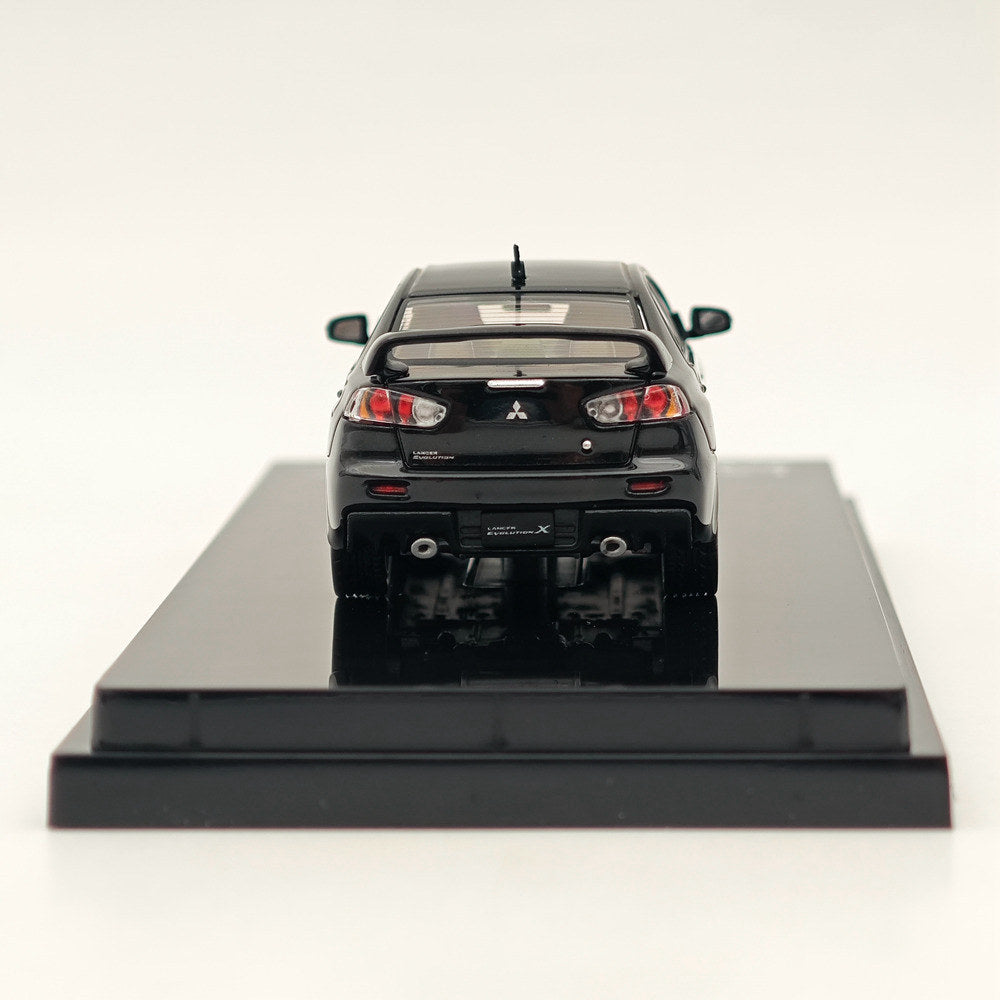 Hobby Japan 1/64 Mitsubishi Lancer Evolution X Phantom Black Pearl HJ641053ABK Modèle de voiture moulé sous pression Collection limitée