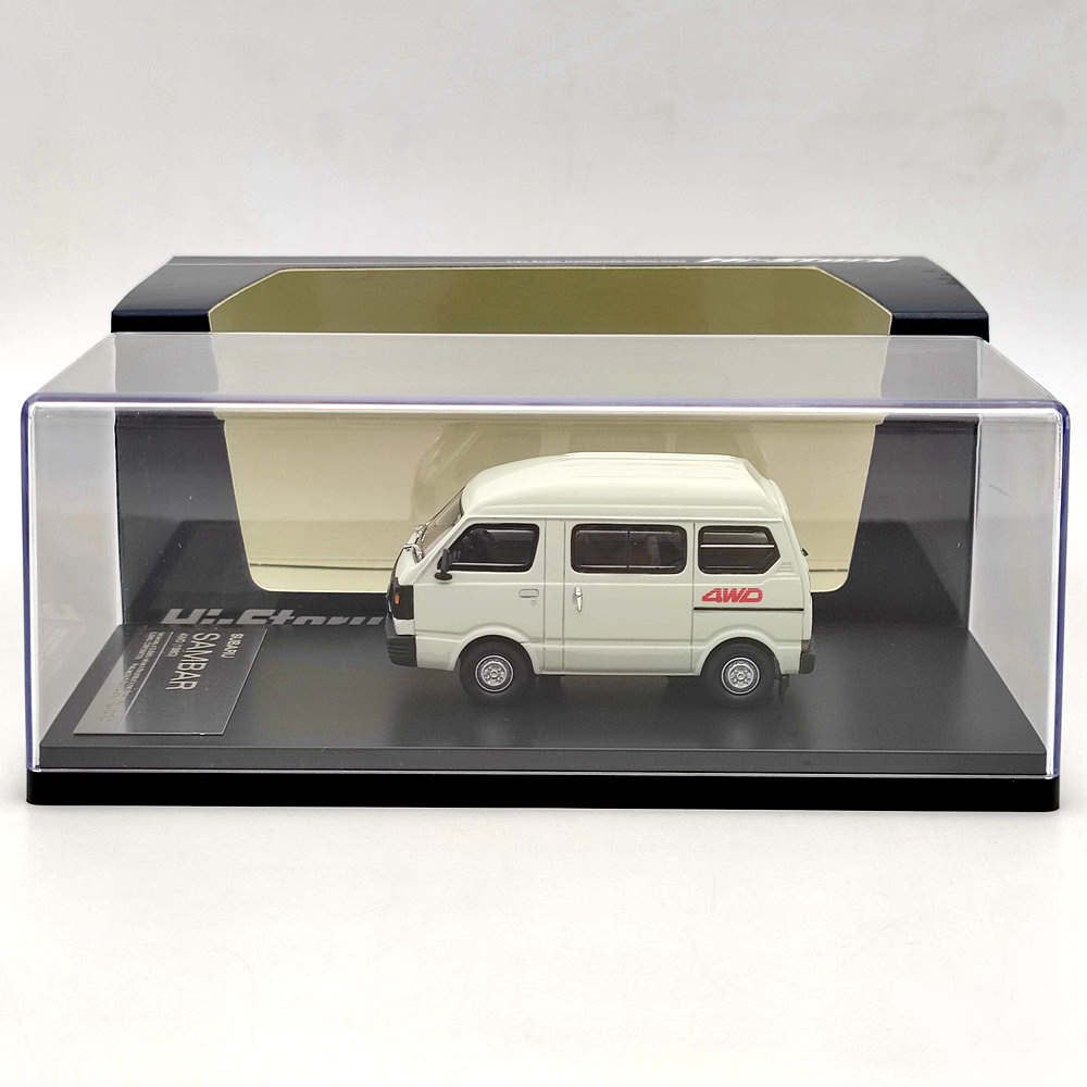 Hi-Story 1/43 Subaru SAMBAR 4WD 1980 HS340WH Modèles en résine Collection de voitures Jouets blancs Cadeau