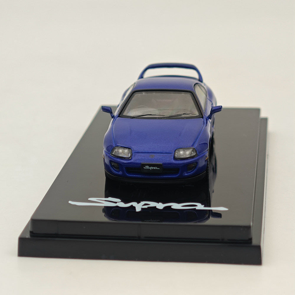 Hobby Japan 1/64 Toyota SUPRA RZ JZA80 avec pièces de spoiler actif Bleu HJ642042BL Modèles moulés sous pression Collection de voitures