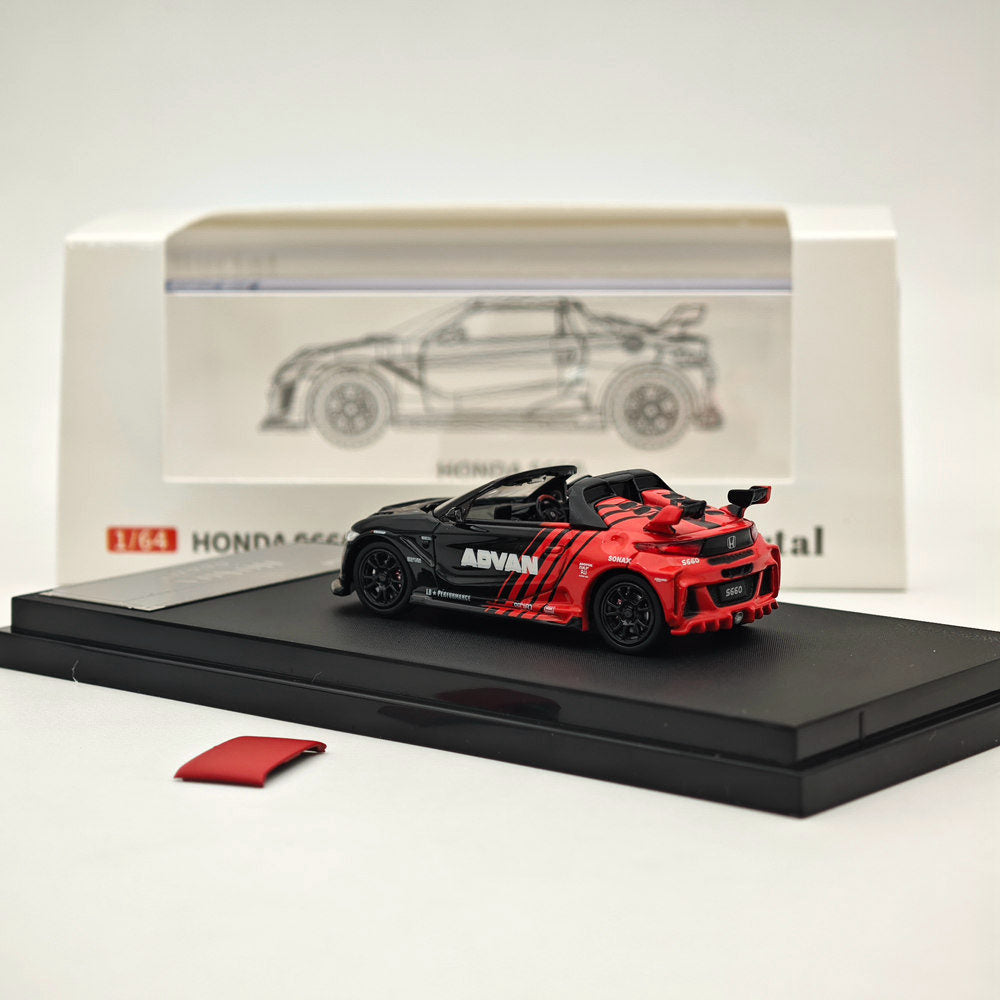 Mortal 1:64 Honda S660 Mugen Convertible with top cover Gulf ADVAN HKS SPOON Diecast Toys Car Models Collection Gifts