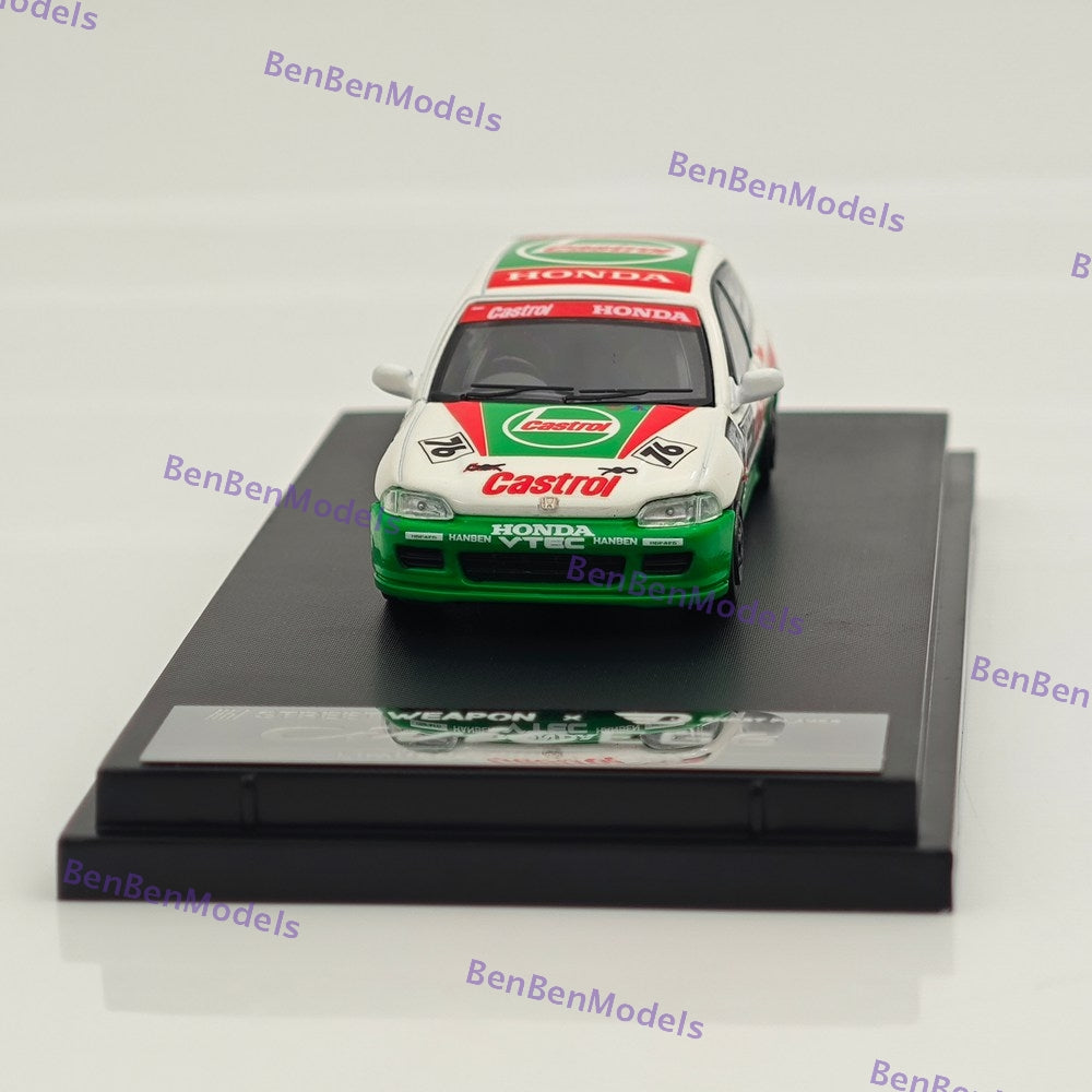 1:64 SW Civic EG6 Castrol Livery #76 Diecast Model Limited 499 Collectible Car