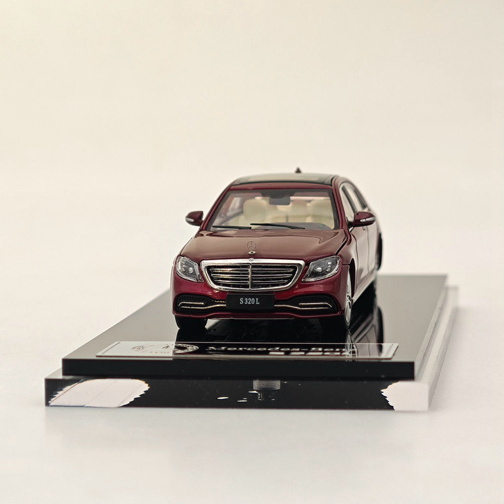 Voiture de sport en métal moulé sous pression rouge Mercedes-Benz S320L W222 Sedan 1/64 GLORY MODEL