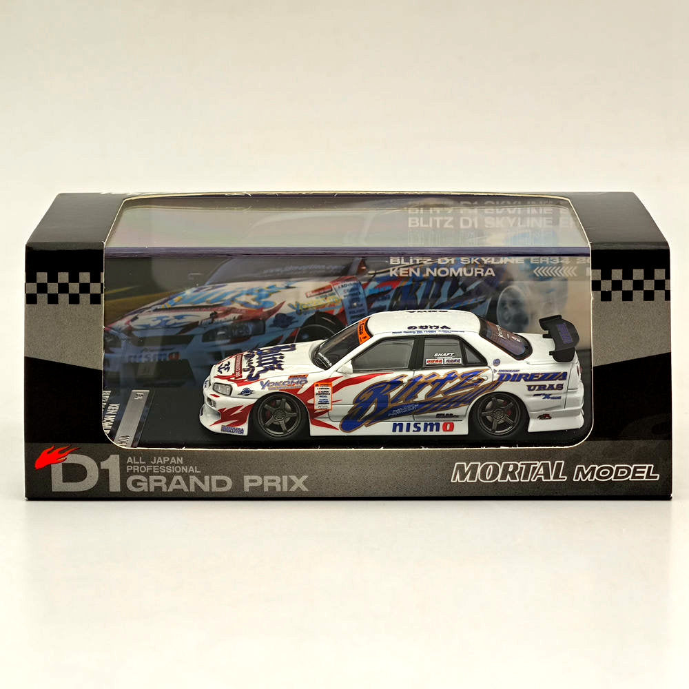 MORTAL 1:64 NISSAN BLITZ D1 SKYLINE ER34 URAS K5-660R MJ STYLE Drift Car Edition Miniature Diecast Toys Modèles de voitures Hobby Collection Cadeaux