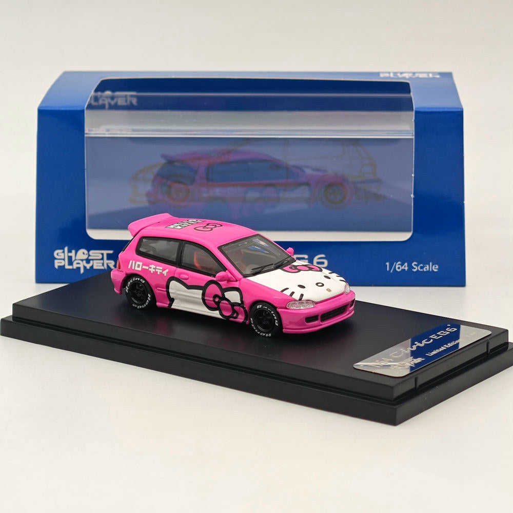 1/64 Ghost Player HONDA CIVIC EG6 Rose Modèles moulés sous pression Collection de voitures