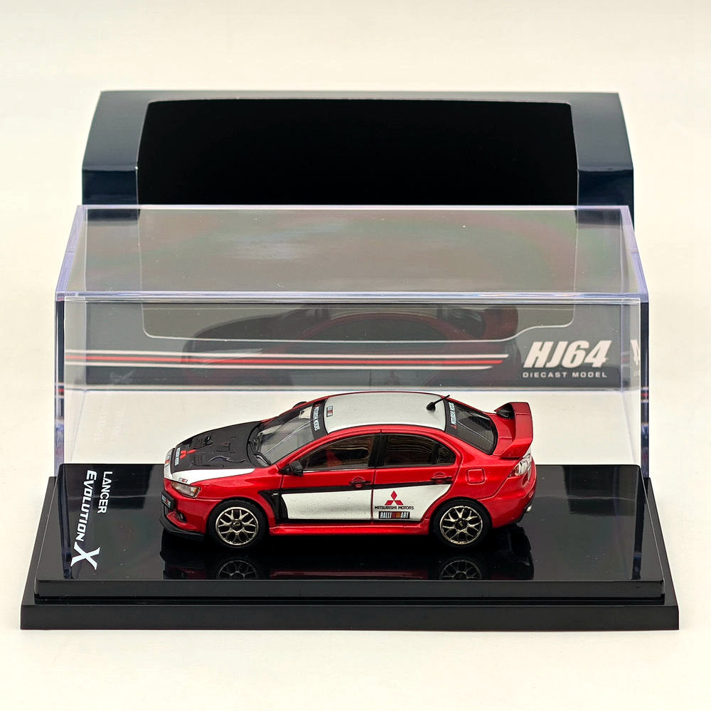 Mitsubishi Lancer Evolution X Ralliart couleur rouge (HJ644053RB) 1/64 Hobby Japan