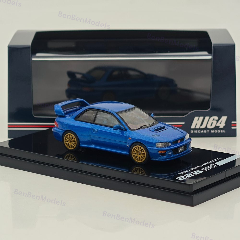 Hobby Japan 1/64 SUBARU Impreza 22B STi Version GC8 HJ646041BL BLUE Diecast