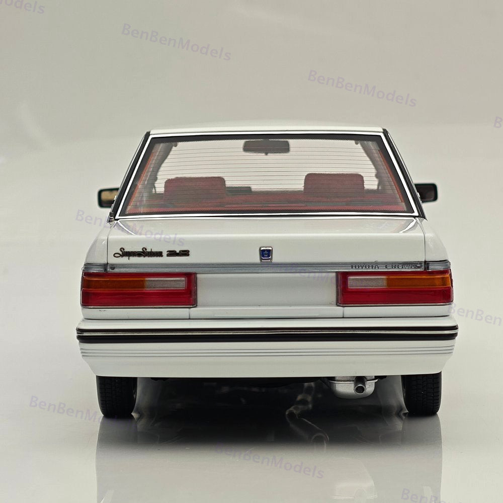 1/18 Toyota Crown MS122 7th gen White Red Interior Alloy Diecast Model Car