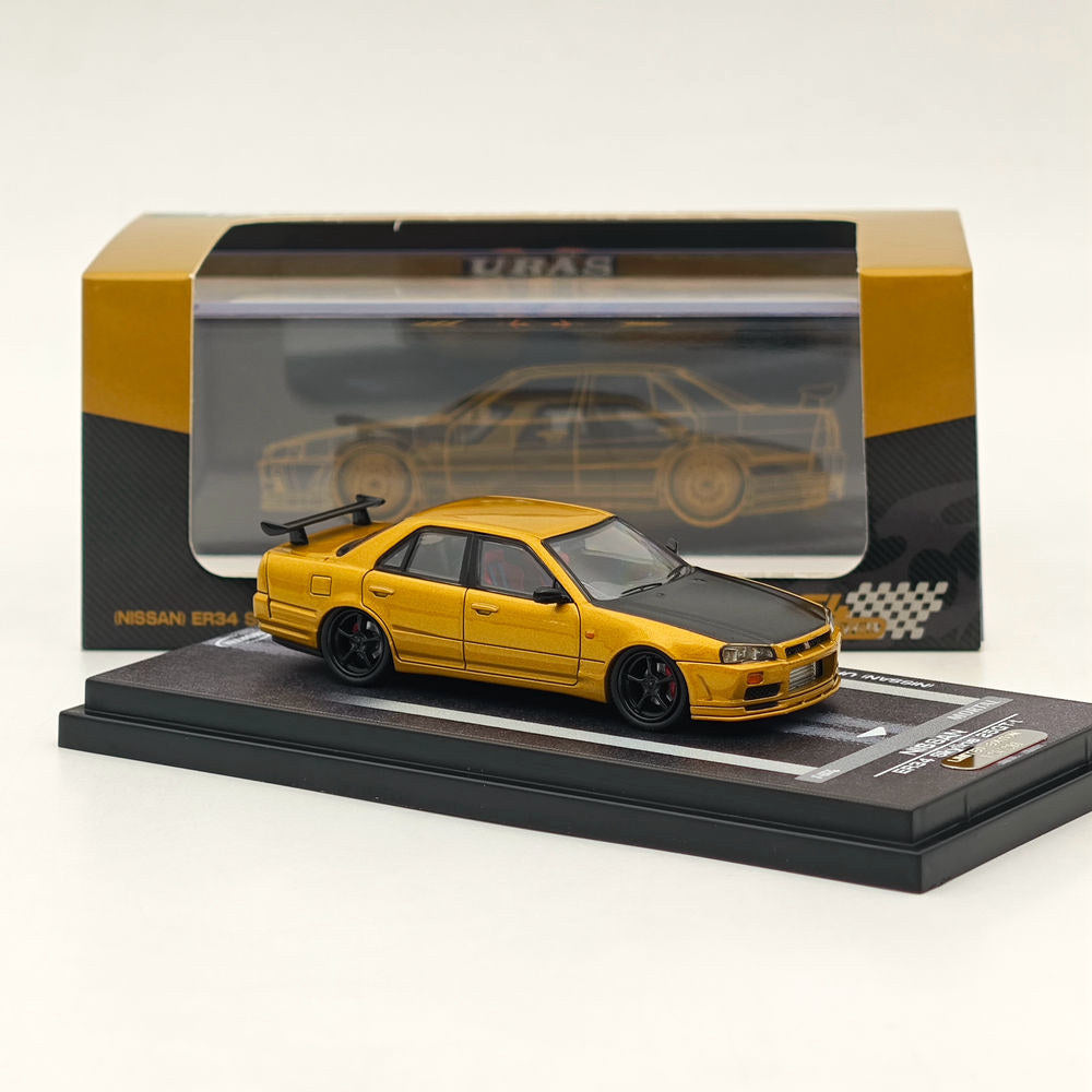 MORTAL 1:64 NISSAN SKYLINE ER34 Skyline 25GT-t Jouets miniatures moulés sous pression Modèles de voitures Collection de loisirs Cadeaux TOUT EN TUNING 2024