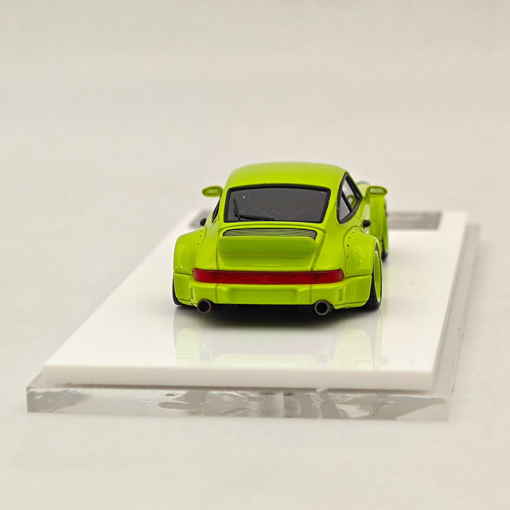 XKE Porsche 1/64 RWB rauh-welt BEGRIFF, modèles de voiture en résine vert pomme, collection limitée, cadeau automobile, 964