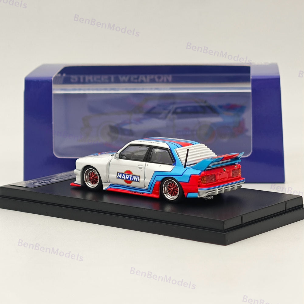 Street Weapon 1/64 BMW M3 E30 Live Offend LTO Martini Alloy Model Car Collection