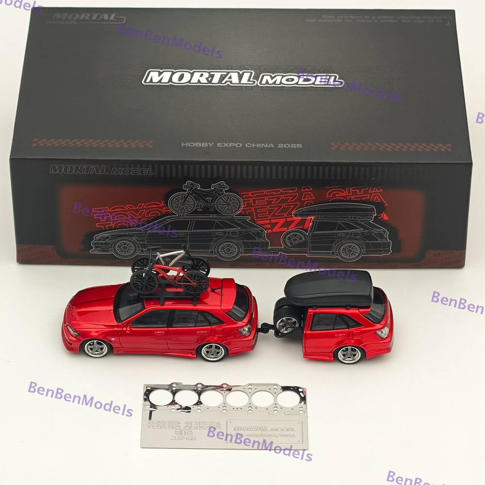 Mortal Masterpiece 2025 HEC Beijing Auto Model Expo Official 1:64 Diecast Toyota Altezza Gita Lexus IS200 Comes with trailer