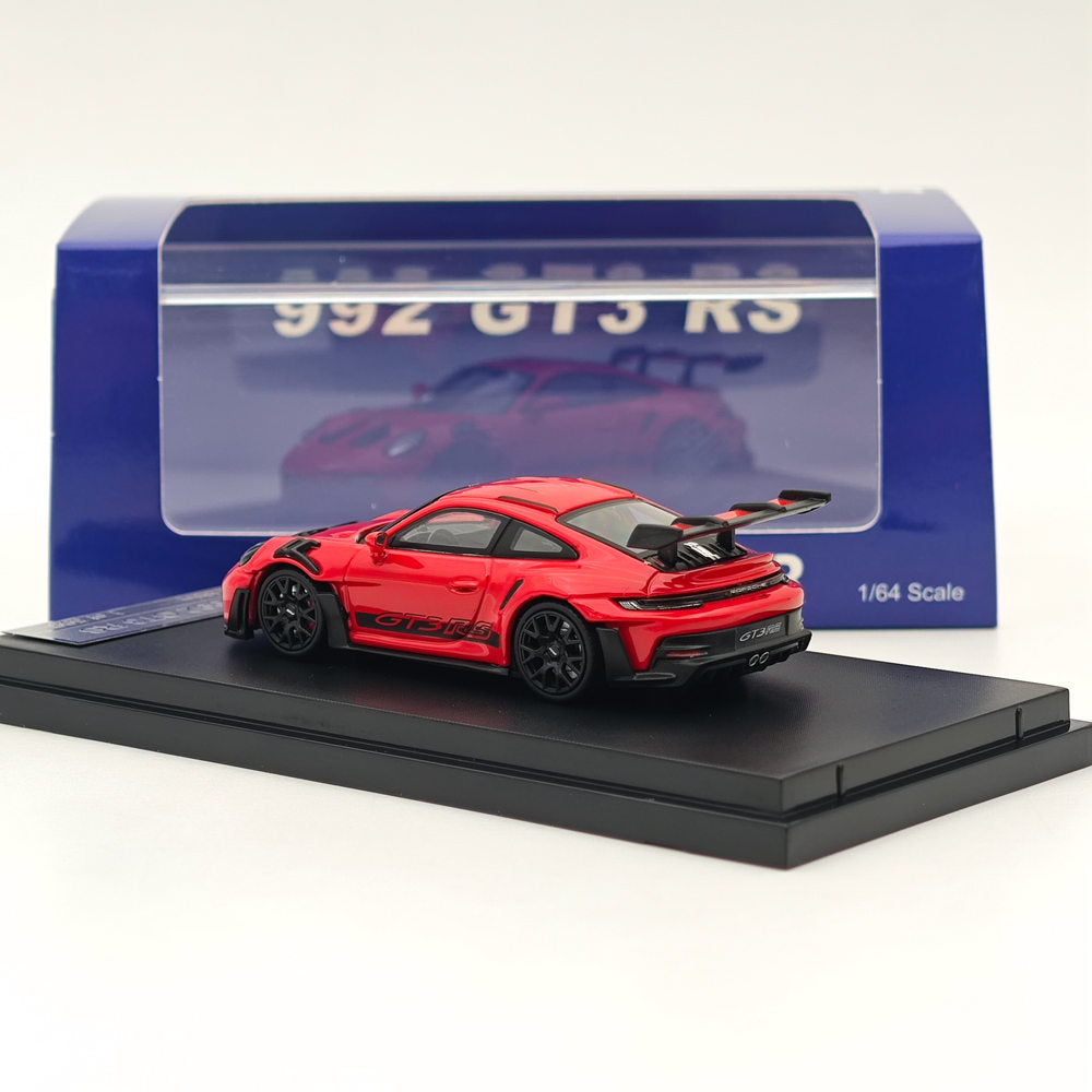Modèles réduits de voitures de collection moulées sous pression Porsche 992 GT3 RS Racing Sports Red 1:64 SW