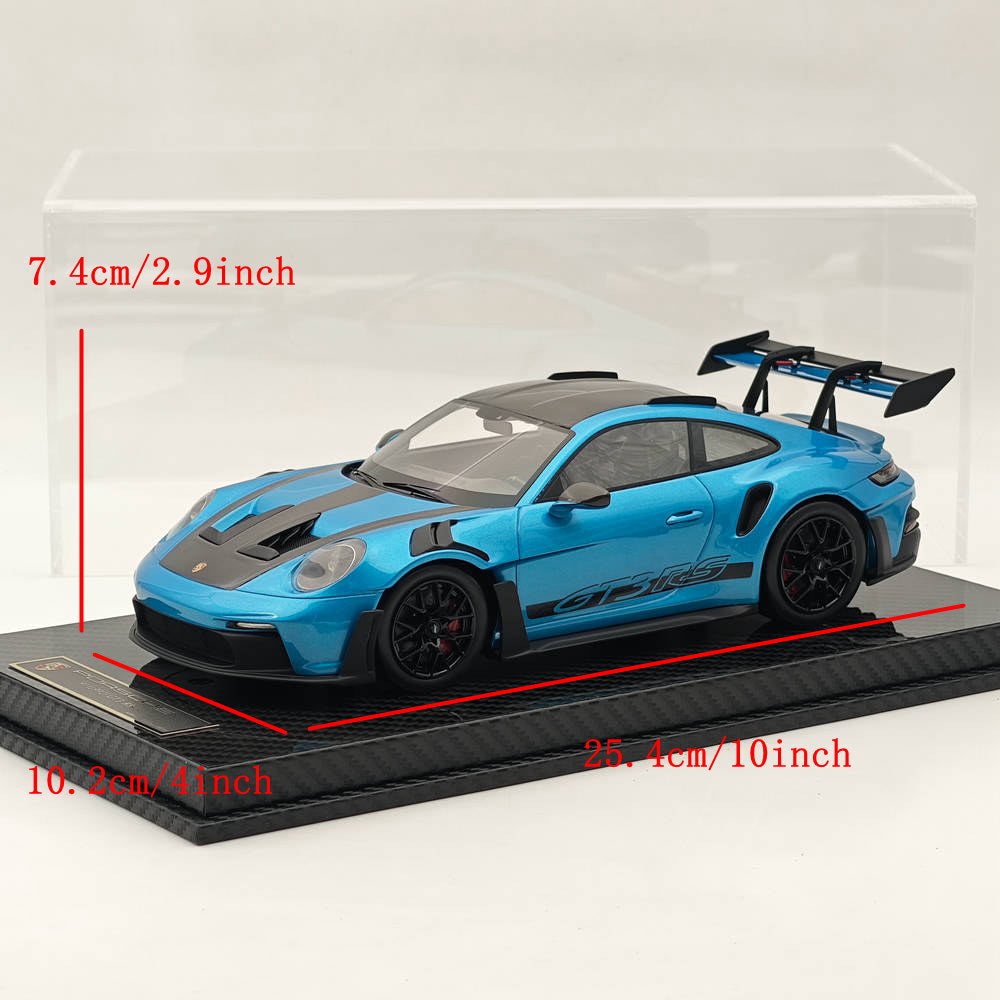 Modèle de voiture de collection de haute qualité en résine AI MODEL 1/18 Porsche 992 GT3 RS LCE SILVER BLUE