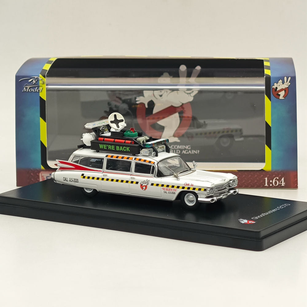 1/64 YS Cadillac Ghostbusters ECTO-1A Diecast Model Car Miniature Collection