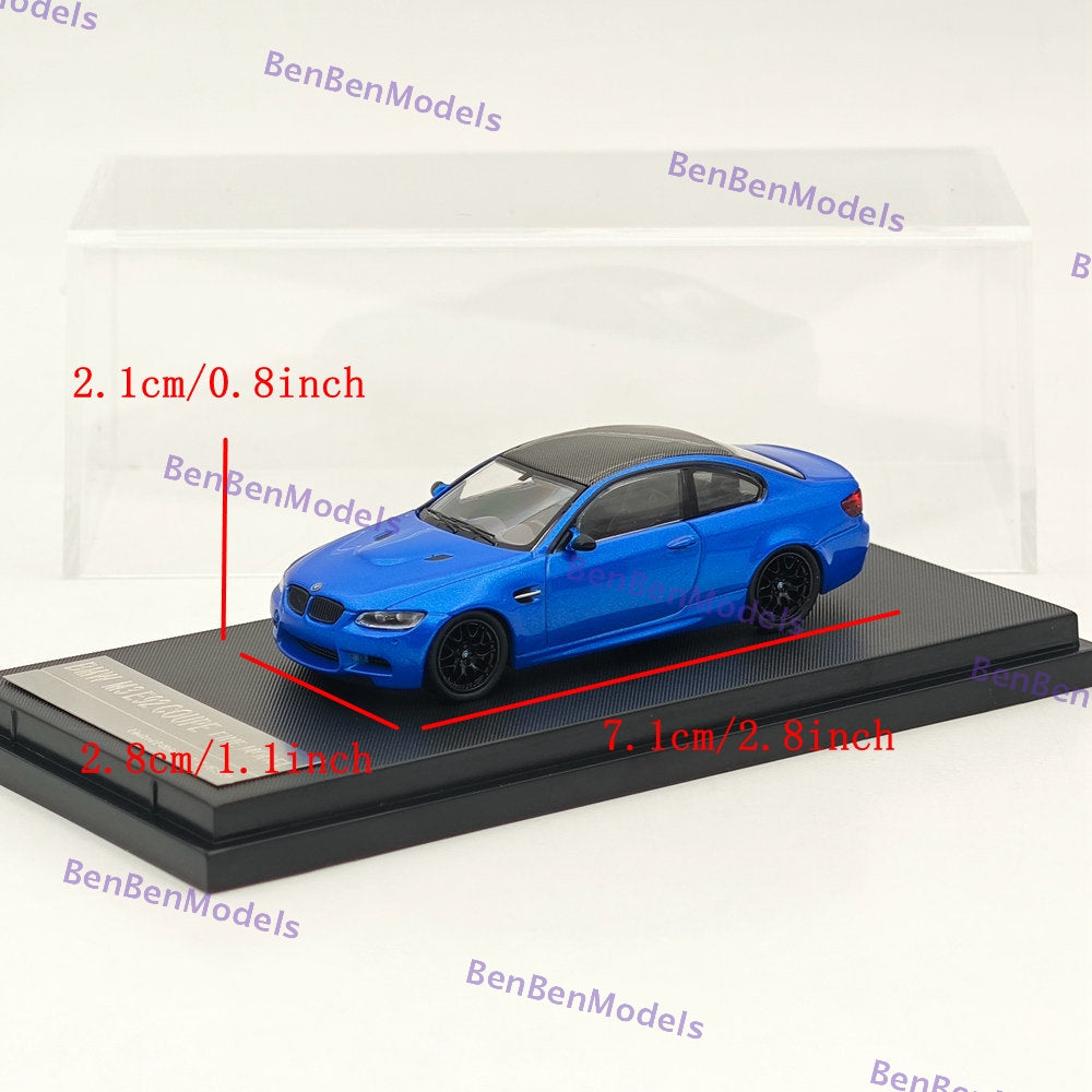 Modèle réduit BMW M3 E92 Coupé Bleu moulé sous pression à l'échelle 1/64
