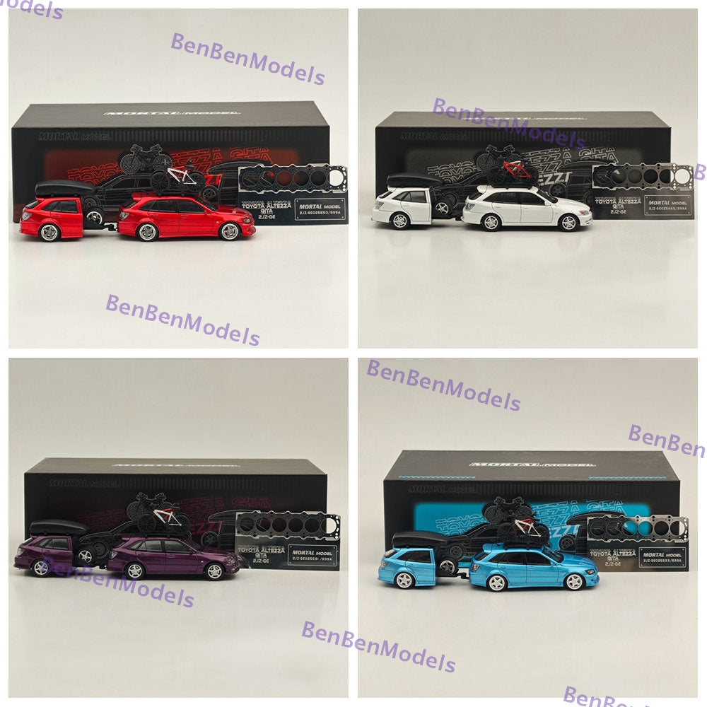 Mortal Masterpiece 2025 HEC Beijing Auto Model Expo Official 1:64 Diecast Toyota Altezza Gita Lexus IS200 Comes with trailer