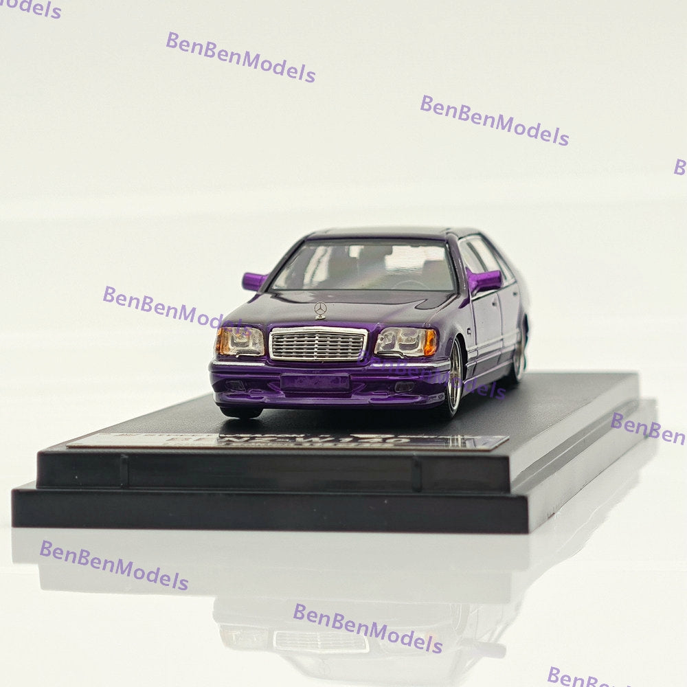 1:64 SW Mercedes Benz W140 S600 Purple Limited 499 Diecast Model Car Collection