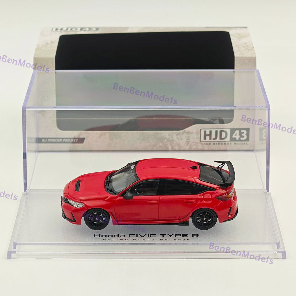 1/43 Hobby Japan HJD43 CIVIC TYPE R (FL5) RACING BLACK Package Diecast Car Model