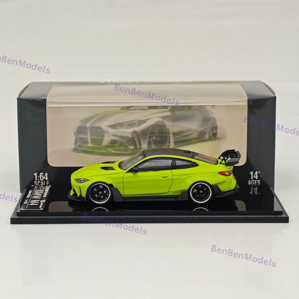 1:64 SW BMW G82 M4 Wide-Body Modified - Sao Paulo Yellow Diecast Models Car