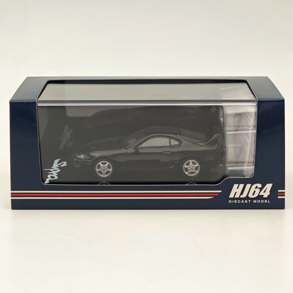 Hobby Japan 1/64 Toyota SUPRA RZ JZA80 avec pièces de spoiler actif Noir HJ642042BK Modèles moulés sous pression Collection de voitures