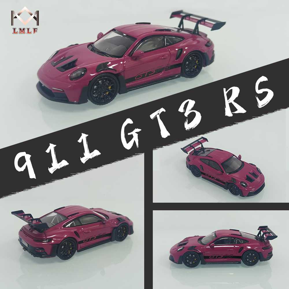 Porsche 911 992 GT3 RS miniature moulée sous pression, modèle de voiture de collection, cadeaux, édition limitée, échelle 1:64