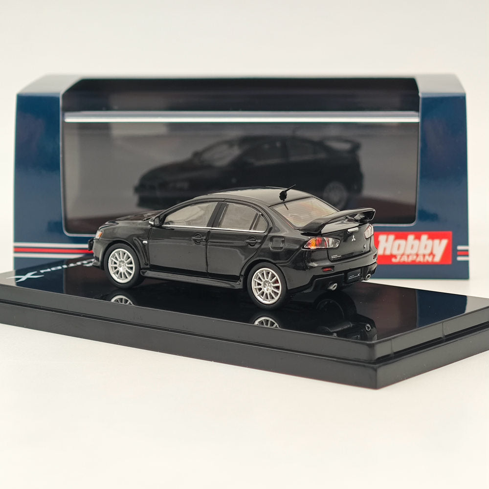 Hobby Japan 1/64 Mitsubishi Lancer Evolution X Phantom Black Pearl HJ641053ABK Modèle de voiture moulé sous pression Collection limitée