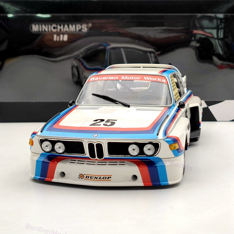 MINICHAMPS 1/18 Scale BMW 3.0 CSL #25 Xpand Rally Diecast Model Car Collection
